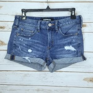 Express Jeans Shorts Distressed, Folded Size 0